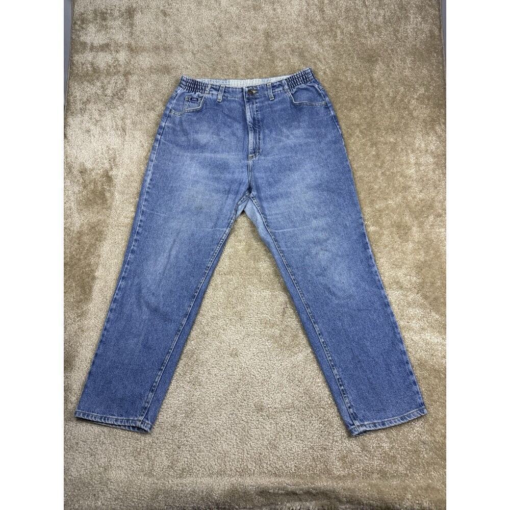 Vintage Lee Mom Jeans Womens 16 Petite Denim Faded Tapered High Waisted A437